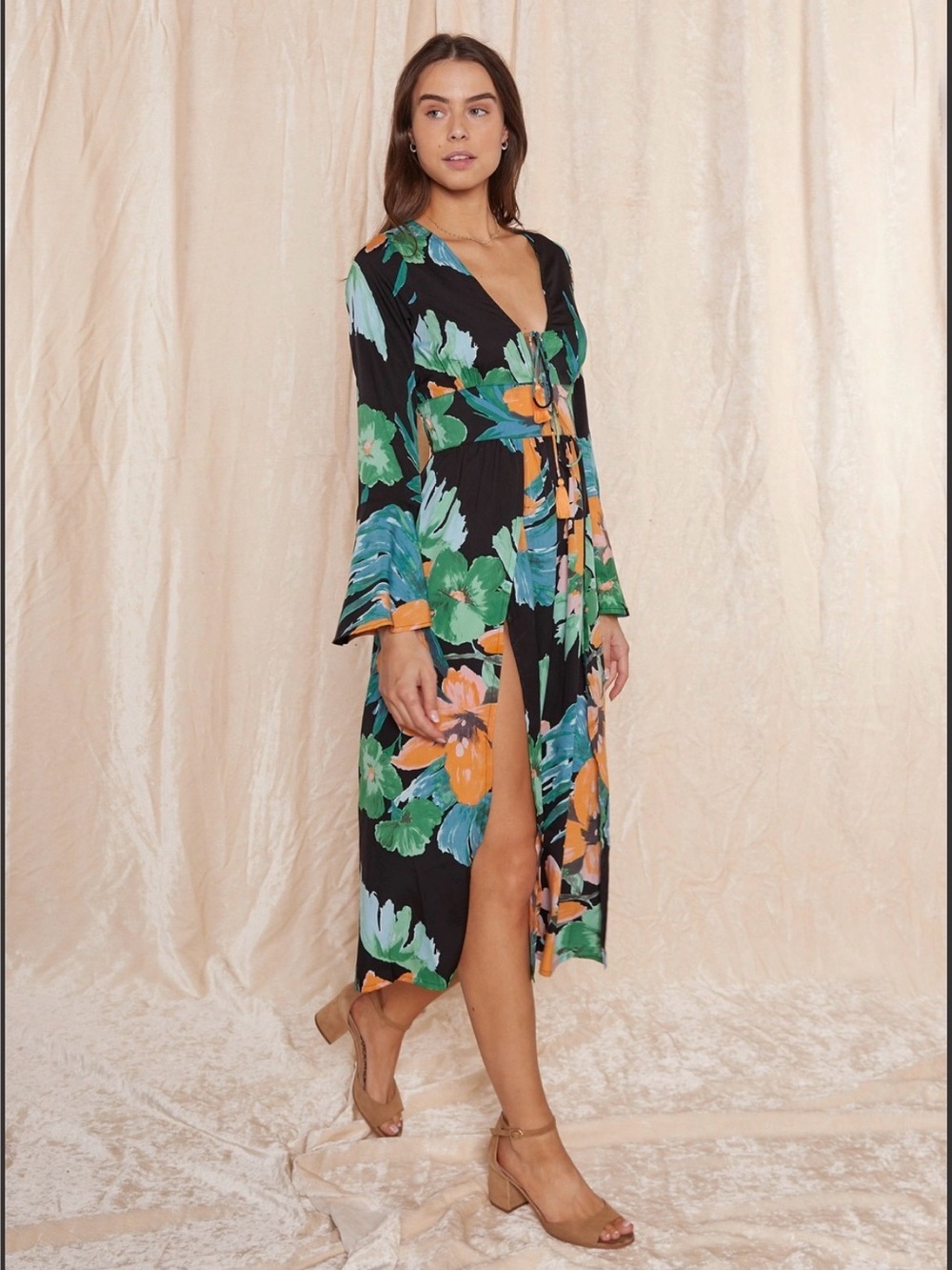 New RAGA Floral Long Sleeved Dress - Smal